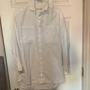 Zara White Casual Button Down Shirt